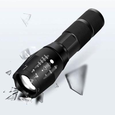 China Hiking Camping Hunting Fishing Emergency Self Defense Customized Logo Print Torchlight Portable Self Defense LED Flashlight, High Power T6 1000 Lumens Military 10km Torch Light for sale