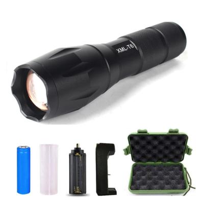 China Hiking Camping Hunting Fishing Emergency Self Defense 5 Modes Zoom Outdoor Tactical Waterproof Rechargeable Torch Light High Brightness LED Background Flashlight for sale