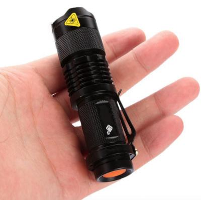 China Camping Rise Hunting Fishing Emergency Self Defense Zoomable 14500/AA High Power Portable Torch Light, Q5 Mini Hunting LED Rechargeable Waterproof Tactical Flashlight for sale