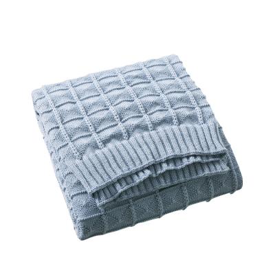 China Best Selling Custom Solid Color Square 100% Acrylic Fabric Smooth Spray Knitted Blanket for sale