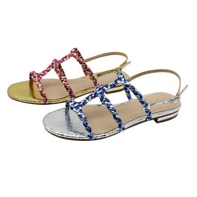 China New Fashion Trend Ladies High Quality Women's Sandals Durable Soft Sole PU Flat Top Sandals for sale