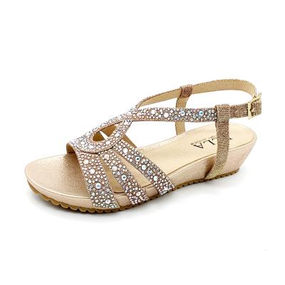 China 2021 Fashion Trend Manufacturer Ladies Rhinestone Wedge Sandals High Quality Platform Sandals For Women Shoes for sale