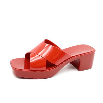 China Fashion Trend Women's Shoes Jelly Slippers Outdoor Flat Casual Women's Jelly Slippers PVC Sandals Wholesale for sale