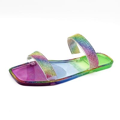 China Summer new fashion trend women's sandals freeze shoes crystal sandals freeze ladies outdoor flat sandals for sale