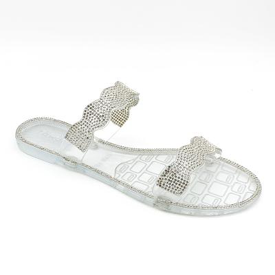 China Fashion Trend Ladies Crystal Jelly Sandals Flat Slippers Jelly Sandals Summer Sandals Luxury for sale