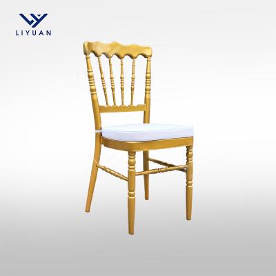 China LIYUAN modern hotel banquet wedding party furniture gold iron metal napoleon chiavari chairs for sale