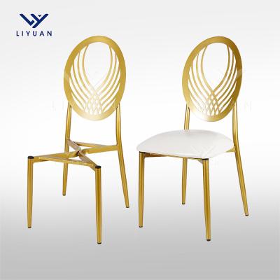 China LIYUAN modern wholesale cheap hotel banquet party wedding hall metal iron chiavari chairs for sale