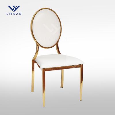 China Traditional Commercial Metal Gold Iron Banquet Furniture Hotell Hall Wedding Chair LIYUAN Stainless Steel for sale