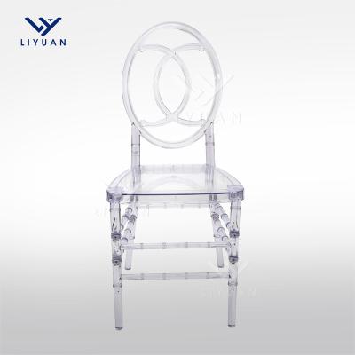 China Wholesale Modern Clear Transparent Resin Rush LIYUAN Hotel Acrylic Chairs Banquet Around Wedding Back Dining Chairs For Events for sale