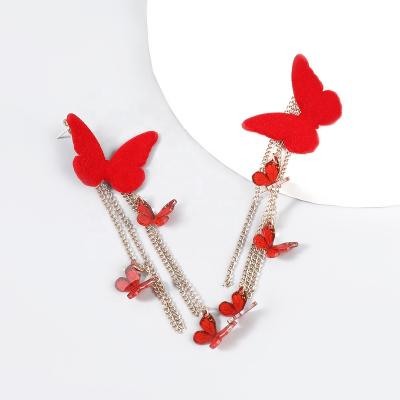 China CLASSIC Hot Sale Resin Amazon Etsy Red Butterfly Drop Earrings For Women Jewelry Wholesale for sale