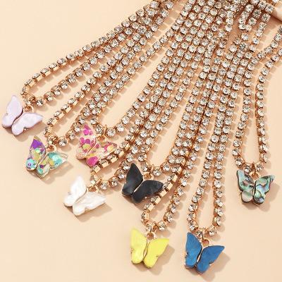 China Trendy Trendy Acrylic Zirconia Crystal Butterflies Bracelet for Women Butterfly Jewelry Wholesale for sale