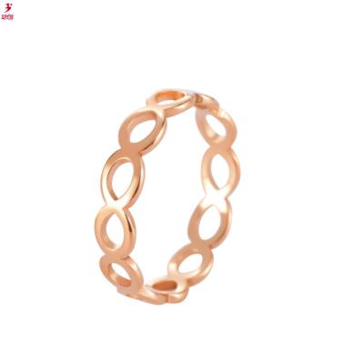 China Trendy 18k Gold Titanium Stainless Steel Hollow Rings For Women Jewelry Wholesale for sale