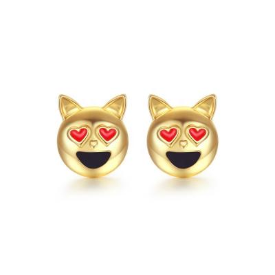 China 2022 Cat Smile Face Heart Cute Expression Dog Charm Fashion Personality Assembling Stud Earrings Cute Expression Jewelry For Women Girls for sale