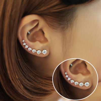 China Fashionable Hot Selling Stars Zircon Ear Cuff Earrings Silver Plated Clips Jewelry Factory Wholesale for sale