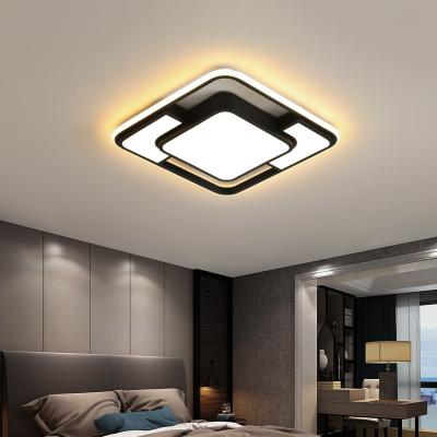 China Surface Mounted Modern LED Ceiling Lights Dimmable Black With Remote Square Lighting Led Ceiling Lamps Living Room Bedroom for sale