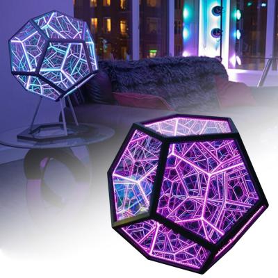 China Art Lights USB Charging Modern Decorative Lights Unlimited Color Dodecahedron Home Office Ornaments Cool Science Fiction Lamp for sale