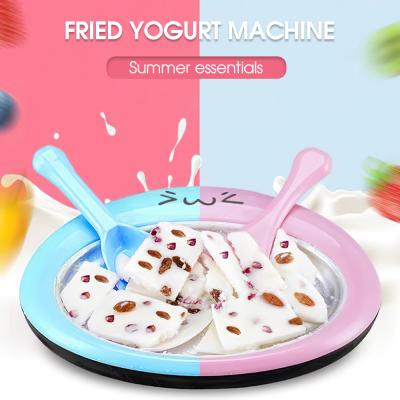 China Family Yogurt Maker Small Fried Yogurt Machine Cartoon Mixing Mini Ice Cream Maker Home Yogurt Machine with 2pcs Fried Ice Shovel for sale