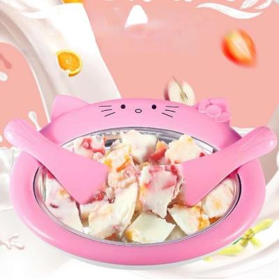 China Family Yogurt Maker Household Mini Fried Yogurt Maker Stainless Steel Ice Cream Maker Kids Gifts for sale