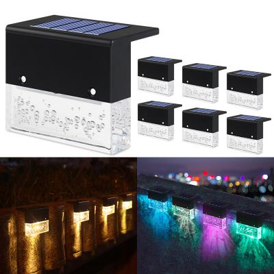 China New Solar Garden Deck Light Waterproof Garden Fence Lights Park Square Step Lighting Led Shore Step Lamp for sale