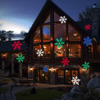 China Garden Snowflake Projection Snow Landscape Laser Christmas New Year Solar Rotating Falling Light Wedding Decoration Light for sale