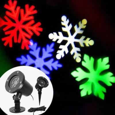 China ABS Led Mini Snow Lights Christmas Projection Lamp Outdoor Waterproof White Color Snowflake Projection Lamp Lawn Lighting for sale