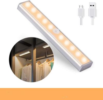 China PIR Motion Sensor Led Cabinet Modern USB Lights Sensor Light Bar Aluminum Battery Operated Led Wall Lamp For Cabinet Corridor Pathway for sale