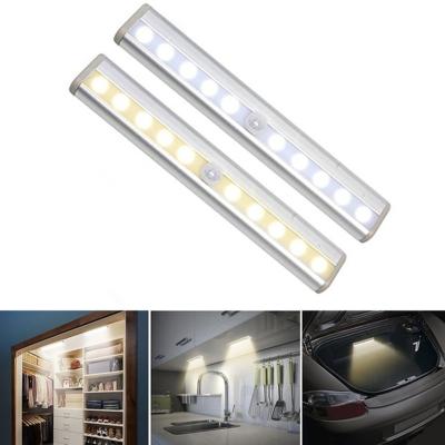 China Creative Modern Usb Rechargeable Smart Hallway Cabinet Wall Light 10Led Night Human Body Induction Wardrobe Light for sale