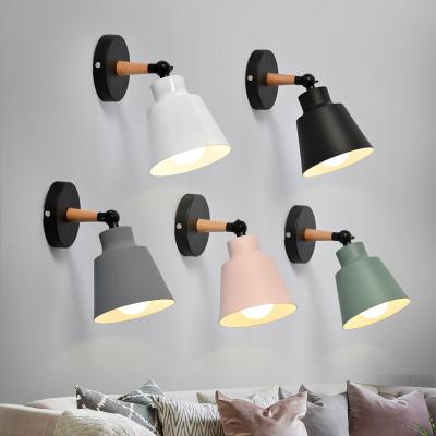 China Modern Warm Modern Wooden Wall Lamp Bedroom Bracket Bedroom Lamp Household Living Room Bathroom Nordic Style Indoor LED Lighting for sale