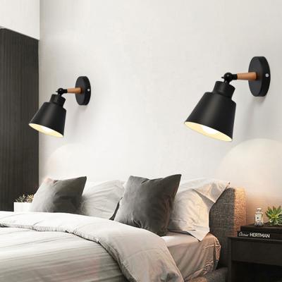 China Solid Wood Macaron Wall Lamp Bedroom Aisle Lamp Color Nordic Modern Creative Bedside Lamp for sale