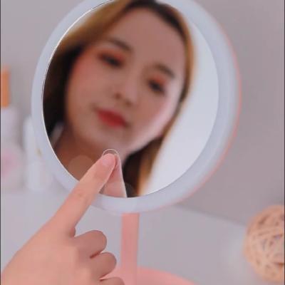 China Modern USB Charging Illumination Touch Illumination Makeup Mirror Northern Europe Portable LED Makeup Shine Adjust for sale