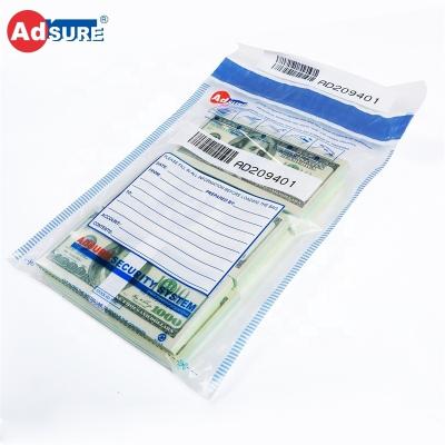 China Cash Tamper Proof Level 4 Plastic Security Tamper Evident Custom PE Security Tamper Proof Bags for sale