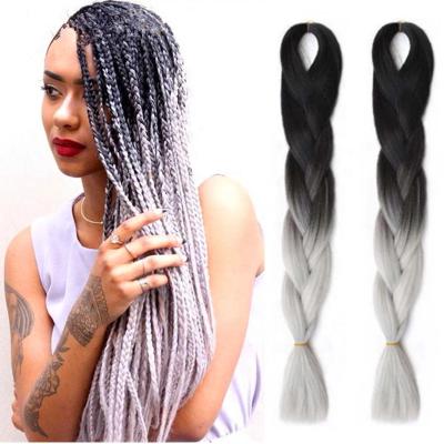 China 24Inch 100g/Pack Synthetic Jumbo Box Hair Extensions Ombre Ombre Box Braiding Hair for sale