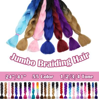 China Latest Goods Selling Goods Ultra Bright Hot Colorful Synthetic Solid Color Elephant Braiding Hair Ex For Black Women Wholesale for sale