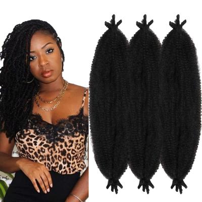 China Low Temperature Synthetic Fiber Pre-parted Afro Twist Soft Hair Pre-fluffed Twist Big For Marley Styling Protective Crochet Braiding Hair For Women for sale