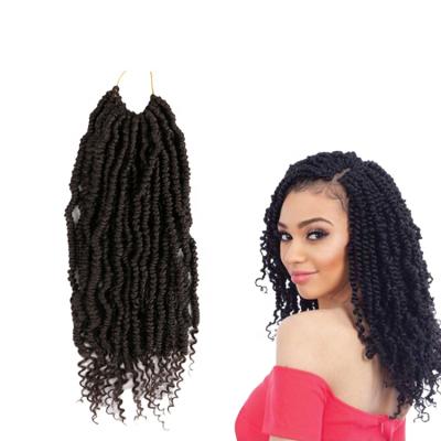 China Synthetic Hair Bomb Twist Crochet Hair 14inch Pre Looped Crochet Braids Pretwisted Synthetic Braiding Hair for sale