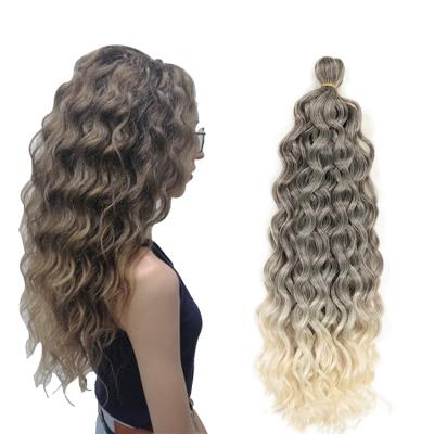 China High Temperature Fiber Surf Crochet Hair 20 Inch Deep Wave Surf Hair Hawaii Curl Braiding Braiding Hair for sale