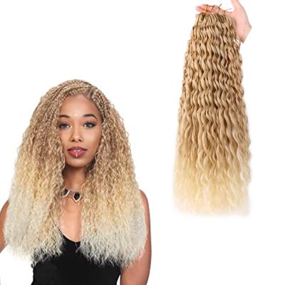 China High Temperature Fiber 24 Inch Water Wave Ombre Synthetic Hair Braiding Loose Wave Twist Crochet Braids Hair for sale