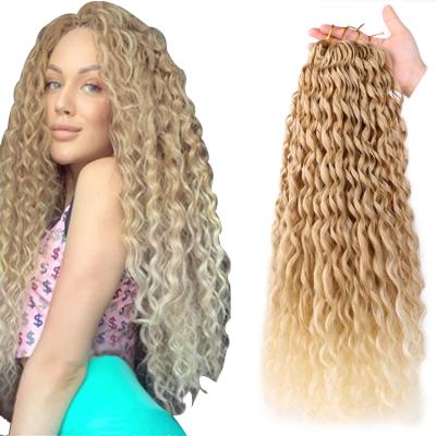 China High Temperature Fiber Curly Braids Loose Water Wave Braiding Hair Extensions Synthetic Natural Blonde Afro Curl Ombre Crochet Braids for sale