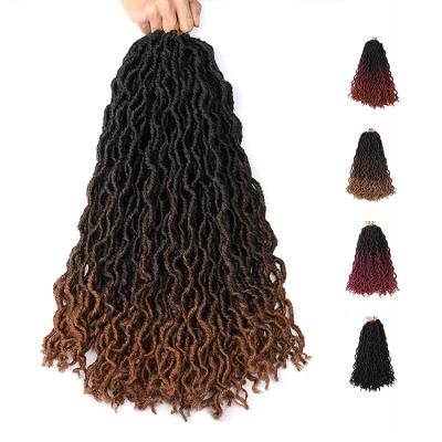 China Ombre gypsy locs synthetic hair crochet natural synthetic locs extension hairline 24 gypsy wavy huge wave fake hair gypsy locs for sale