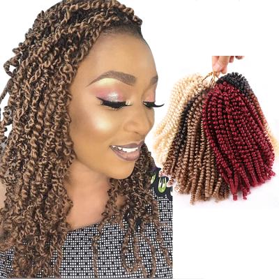 China High Temperature Synthetic Hair Synthetic Fiber Afro Twist 8 Inch Nubian Locs Ombre Hair Extension Pre Twisted Crochet Spring Twist for sale