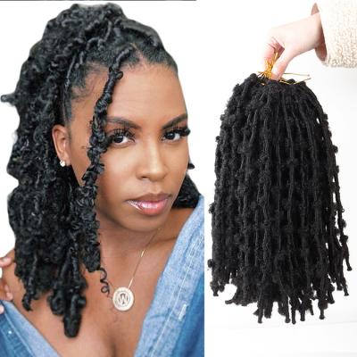 China Synthetic Hair Butterfly Locs Crochet Hair 14 Inches Distressed Locs For Crochet Hair Butterfly Locs Hair Supper Soft and Natural Butterfly for sale