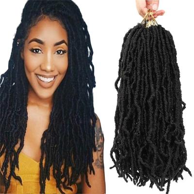 China Synthetic Hair 18 Inch Soft Locs Crochet Hair Faux Locs Crochet Soft Goddess Pre-looped Hair NU Faux Locs Crochet Braids Hair For Women for sale