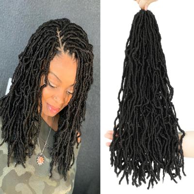 China Natural Soft Black Synthetic Hair NU Faux Locs Crochet Braiding Hair Synthetic 18 Inches Pre Looped Dreadlocks Hair NU Faux Locs Braided Hair for sale