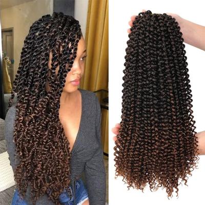 China Wholesale Synthetic 18inch Water Wave Synthetic Braids Ombre Hair New Passion Synthetic Crochet Braid Braiding Hair for sale