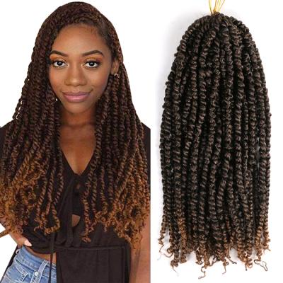 China 100% new high quality low temperature fiber fashion passion twist 18inch crochet hair synthetic braiding hair extension for women pre twisted passion for sale