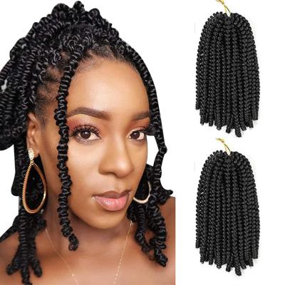 China High Temperature Synthetic Hair Color Women Spring Twist Crochet Braid Hair Extension Synthetic Fiber Hair 8 Inch Spring Twist Hair for sale