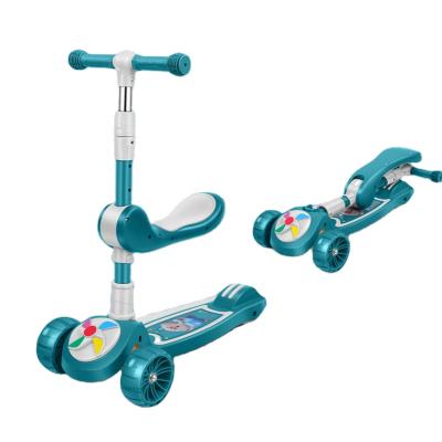 China Kid Children's Scooter With Music PU Wheel / Height Pedal Adjustable Portable Scooter With Spark for sale