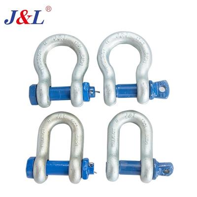 China Heavy industry JULI bow and dee type different types of shackler WANT 2t~110t G209 G210 safety factor 4:1 shackles à venda