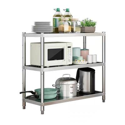 China Suitable for Commercial Outdoor Stainless Steel Kitchen Storage Shelf /4-Tiers Industrial Shelving Rack For Kitchen for sale