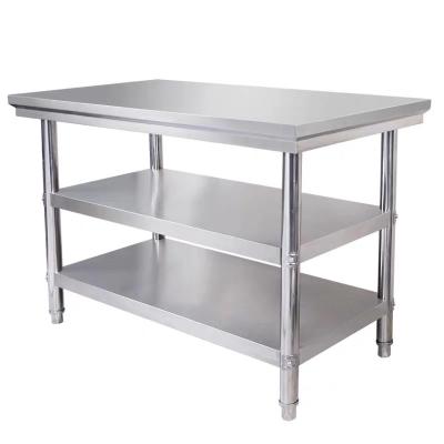 China Easily Assembled Three Layers of Stainless Steel Table/Work Table with Multifunctional Liner/Kitchen Worktable for sale